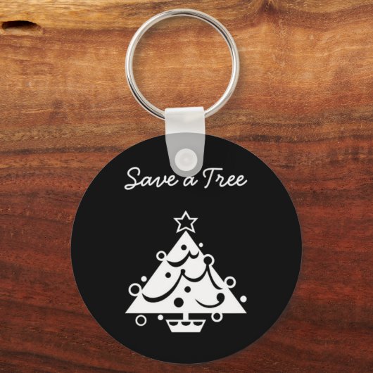 黒と白のクリ救ス・ザ・ツリー キーホルダー (正面)