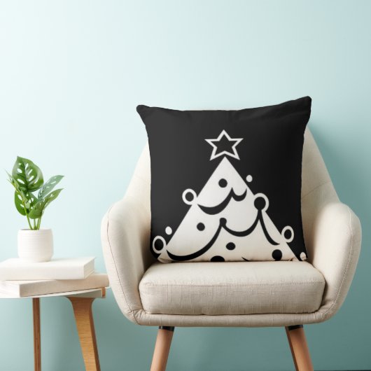 黒と白のクリ救ス・ザ・ツリー クッション (椅子)
