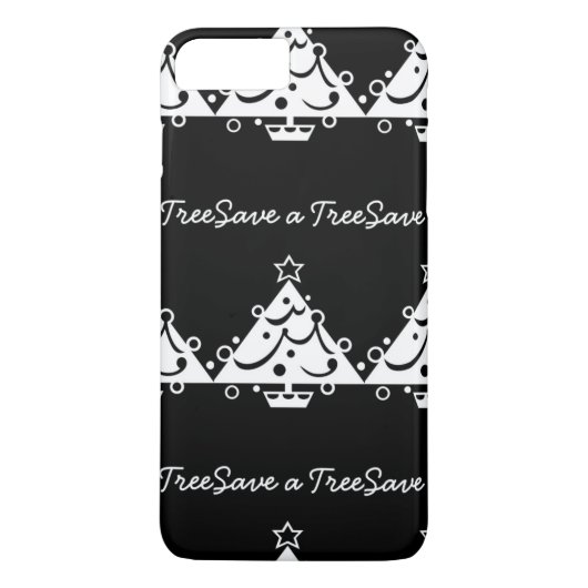 黒と白のクリ救ス・ザ・ツリー Case-Mate iPhoneケース (裏面)