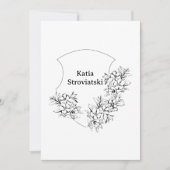 黒と白のクレスト 卒業発表 招待状 (正面)