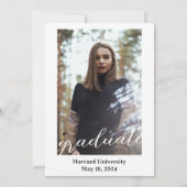 黒と白のクレスト 卒業発表 招待状 (裏面)