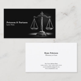 黒と白のクロムスケールの正義の黒 名刺