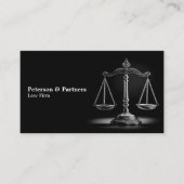 黒と白のクロムスケールの正義の黒 名刺 (正面)