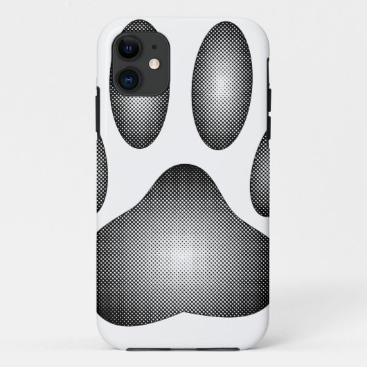 黒と白のグラデーションの犬の足跡 Case-Mate iPhoneケース (裏面)