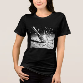 黒と白のグラフィックスタイルのブラシペイントスプラッシュ トライブレンドTシャツ