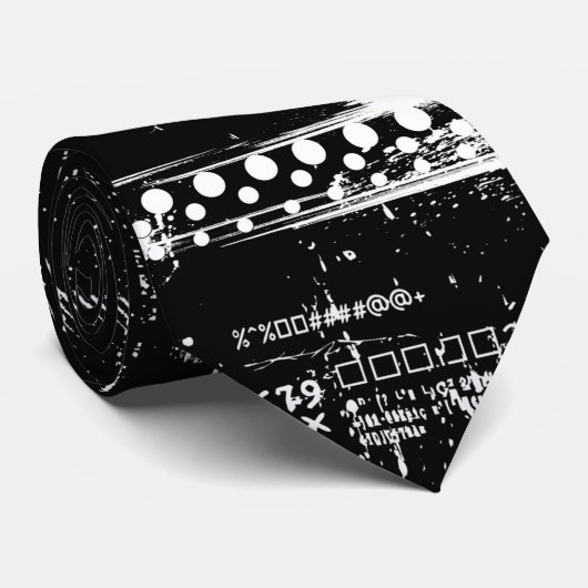 黒と白のグランジネックタイ ネクタイ (ロール)