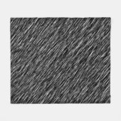 黒と白のグランジパターン フリースブランケット (正面(横))