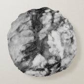 黒と白のグレー ラウンドクッション (裏面)