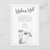 黒と白のケシのエレガントな結婚式の願い エンクロージャーカード (正面)