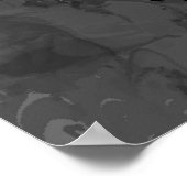 黒と白のケシのシームレスなパターン。イルス ポスター (角)