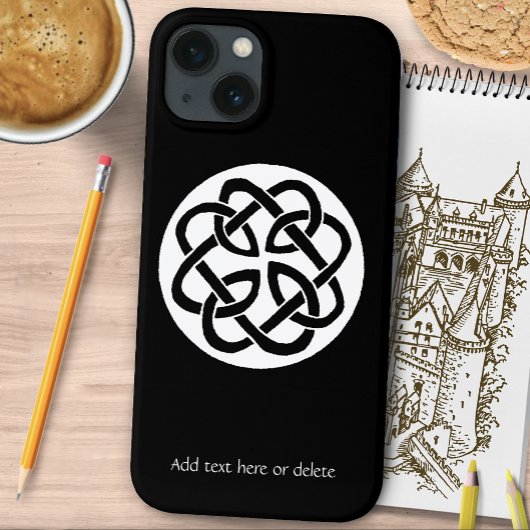 黒と白のケルト模様円形シンボル Case-Mate iPhoneケース