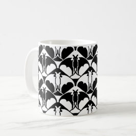 黒と白のコウモリのマグカップ コーヒーマグカップ