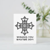 黒と白のコプト十字イースターカード シーズンポストカード (スタンド正面)
