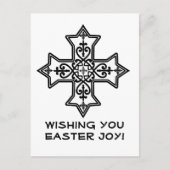 黒と白のコプト十字イースターカード シーズンポストカード (正面)