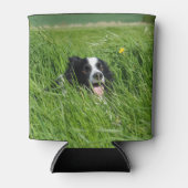 黒と白のコリー・イン・グラス 缶クーラー (正面)