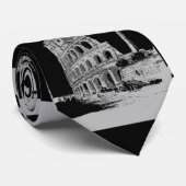 黒と白のコロッセウムネックタイ ネクタイ (ロール)
