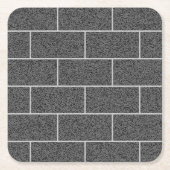 黒と白のコンクリートれんがパターン スクエアペーパーコースター (正面)