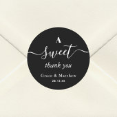 黒と白のコンボ 結婚式の引出物用ステッカー Sweet Thank You ラウンドシール