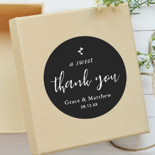 黒と白のコンボ A Sweet Thank You ウェディング ラウンドシール