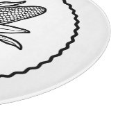 黒と白のコーンのコブのアイコンと離れの カッティングボード (角)