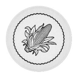 黒と白のコーンのコブのアイコンと離れの カッティングボード