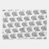 黒と白のコーンのコブのアイコンと離れの キッチンタオル (横)