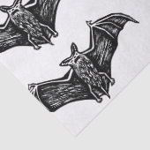黒と白のゴシックコウモリ柄 薄葉紙 (詳細)