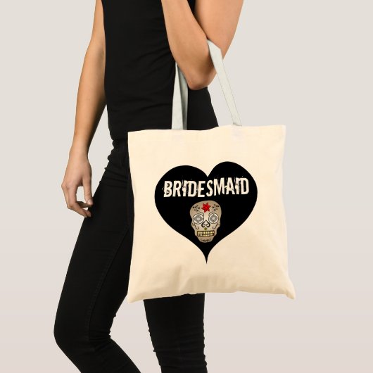 黒と白のゴシッ結婚クとスカルBridesmaid トートバッグ (正面(商品))