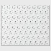 黒と白のゴンドラ（スキー付） ラッピングペーパー (フラット)