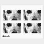 黒と白のゴールデンレトリバー 長方形シール (シート)