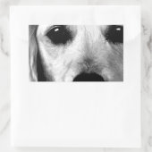 黒と白のゴールデンレトリバー 長方形シール (バッグ)