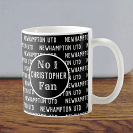 黒と白のサッカーファンまたはサッカーファン コーヒーマグカップ