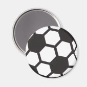 黒と白のサッカーフットボール マグネット (正面/裏面)
