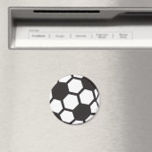 黒と白のサッカーフットボール マグネット (インサイチュ (食洗機))