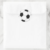 黒と白のサッカーボール丸ステッカー ラウンドシール (バッグ)