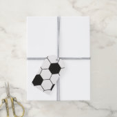 黒と白のサッカーボール模様 幾何学模様  ギフトタグ (より糸付き)