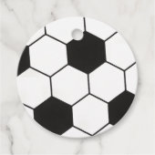 黒と白のサッカーボール模様 幾何学模様 フェイバータグ (正面)