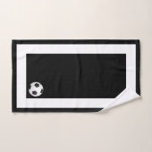 黒と白のサッカーボール タオル セット (ハンドタオル)
