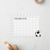 黒と白のサッカーボール プレーン ノートカード (正面/裏面インサイチュ)