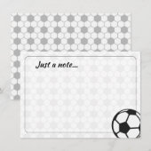 黒と白のサッカーボール 無地のメモ ノートカード (正面/裏面)
