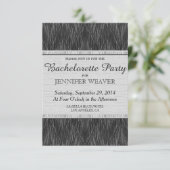 黒と白のサテンのフェイク織物模様 招待状 (スタンド正面)