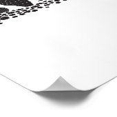 黒と白のサボテンと多肉植物のポスター ポスター (角)