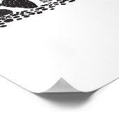 黒と白のサボテンと多肉植物のポスター ポスター (角)