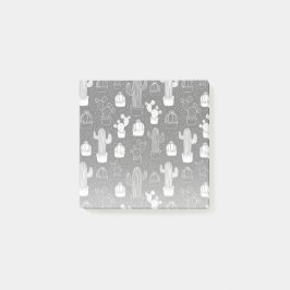 黒と白のサボテンのドードルパターン ポストイット