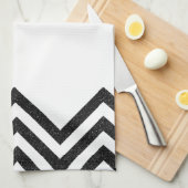 黒と白のシェブロンのキッチンタオルII キッチンタオル (四つ折り)