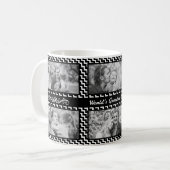 黒と白のシェブロン写真コラージュ父の日 コーヒーマグカップ (正面左)