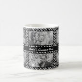黒と白のシェブロン写真コラージュ父の日 コーヒーマグカップ (中央)