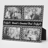 黒と白のシェブロン写真コラージュ父の日 フォトプラーク (側面)