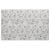 黒と白のシダ、羽、果実、小枝 ファブリック (ヤード)