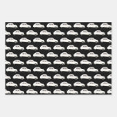 黒と白のシトローン2 CVパターン ラッピングペーパーシート (正面2)